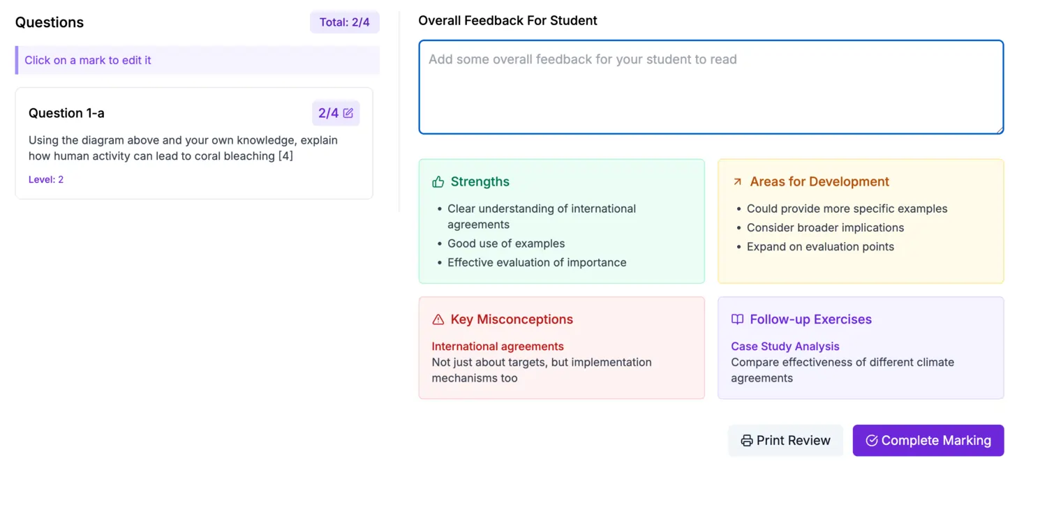 Personalised Feedback Interface